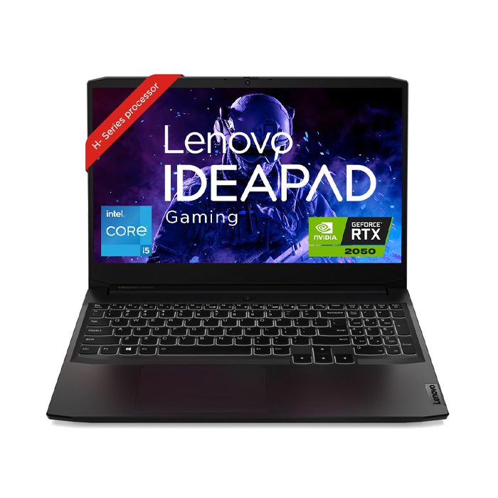 Lenovo [Smart Choice] IdeaPad Gaming 3 Ryzen 5 5500H| NVIDIA RTX 2050 4GB (8GB RAM/512GB SSD/15.6″ (39.62cm)/144Hz/Windows 11/3 Month Game Pass/Shadow Black/2.32Kg), 82K20289IN Gaming Laptop